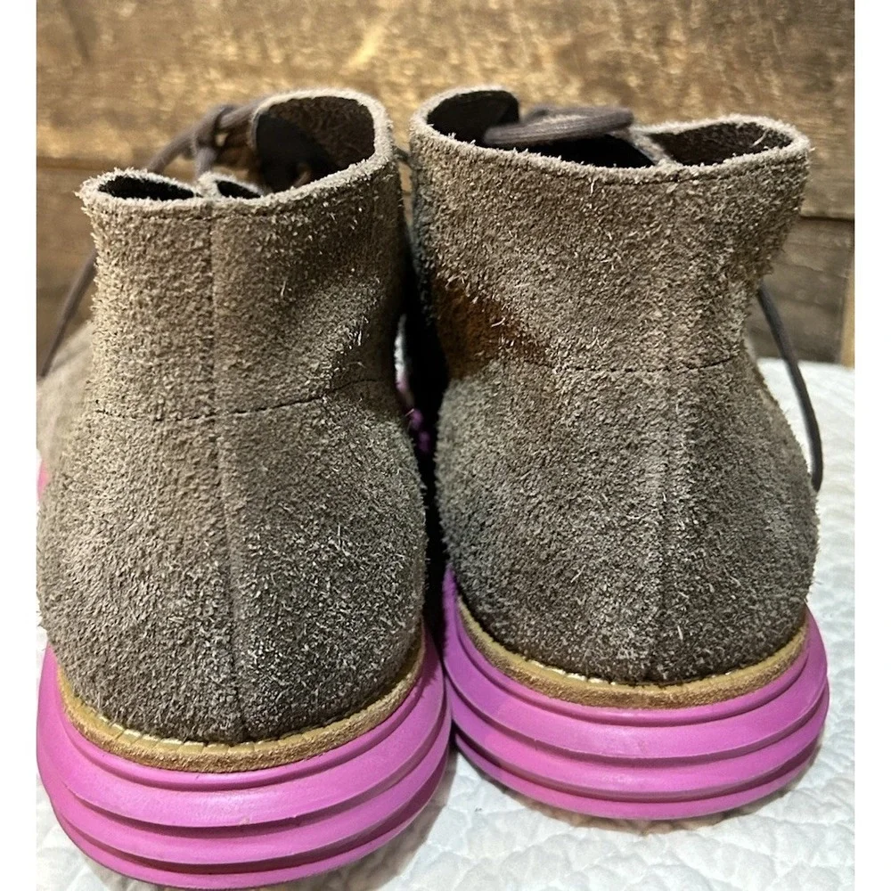 COLE HAAN LUNAR GRAND CHUKKA Comfort Suede Laced Up Ankle Boots Sz‎ 10